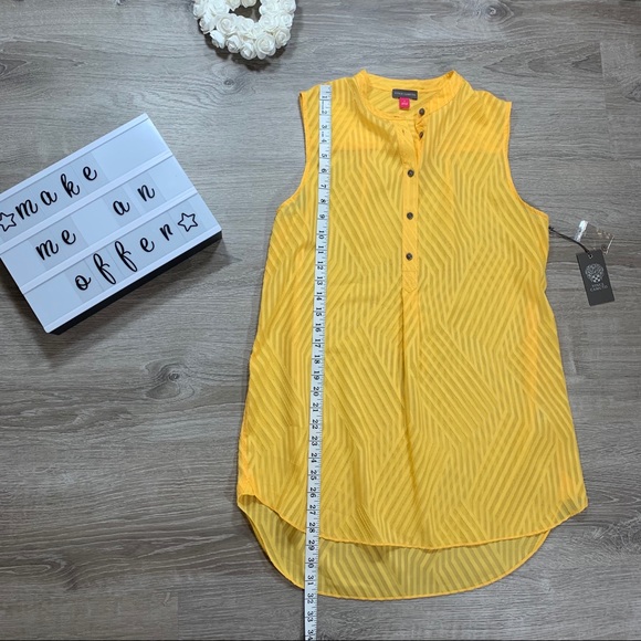 Vince Camuto women’s yellow sheer tunic - Picture 2 of 6